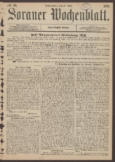 Sorauer Wochenblatt, No. 38. (28. M&auml;rz 1878)