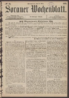 Sorauer Wochenblatt, No. 39. (30. M&auml;rz 1878)