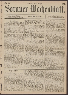 Sorauer Wochenblatt, No. 92. (7. August 1877)