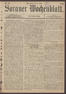 Sorauer Wochenblatt, No. 45. (13. April 1878)