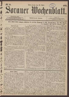 Sorauer Wochenblatt, No. 48. (20. April 1878)