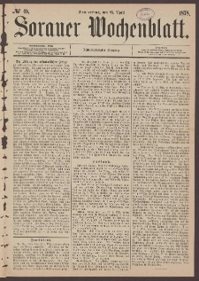 Sorauer Wochenblatt, No. 49. (25. April 1878)