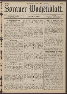 Sorauer Wochenblatt, No. 62. (25. Mai 1876)