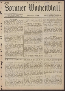 Sorauer Wochenblatt, No. 69. (13. Juni 1876)