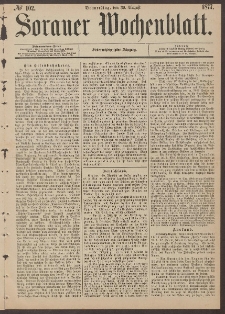 Sorauer Wochenblatt, No. 102. (30. August 1877)