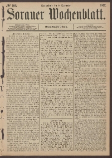 Sorauer Wochenblatt, No. 106. (8. September 1877)
