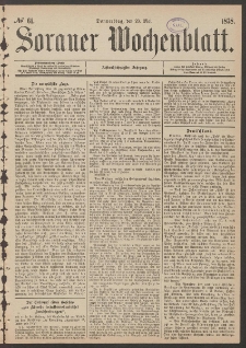 Sorauer Wochenblatt, No. 61. (23. Mai 1878)