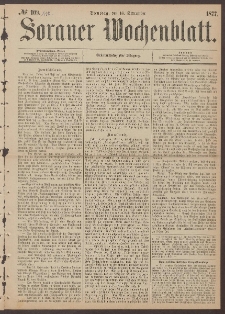 Sorauer Wochenblatt, No. 109. [właść. 110] (18. September 1877)