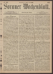 Sorauer Wochenblatt, No. 112. (22. September 1877)