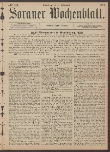 Sorauer Wochenblatt, No. 113. (25. September 1877)