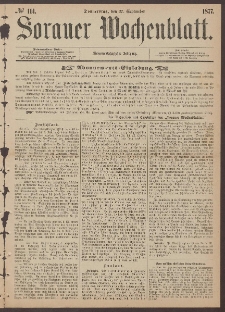 Sorauer Wochenblatt, No. 114. (27. September 1877)