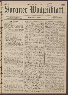 Sorauer Wochenblatt, No. 67. (6. Juni 1878)