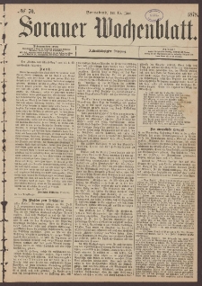 Sorauer Wochenblatt, No. 70. (15. Juni 1878)