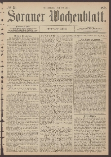 Sorauer Wochenblatt, No. 72. (20. Juni 1878)