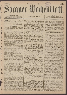 Sorauer Wochenblatt, No. 77. (2. Juli 1878)