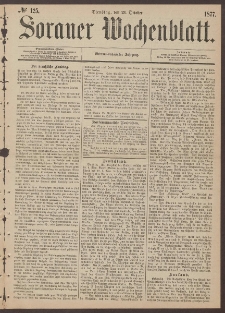 Sorauer Wochenblatt, No. 125. (23. October 1877)