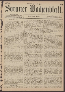 Sorauer Wochenblatt, No. 84. (18. Juli 1878)