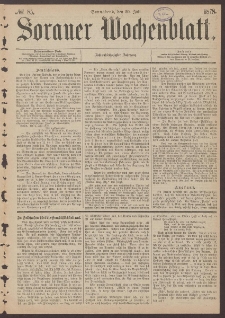 Sorauer Wochenblatt, No. 85. (20. Juli 1878)