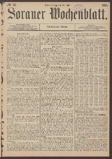 Sorauer Wochenblatt, No. 87. (25. Juli 1878)