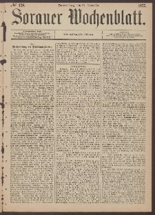 Sorauer Wochenblatt, No. 138. (22. November 1877)