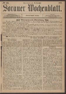 Sorauer Wochenblatt, No. 153. (29. December 1877)