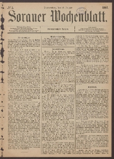 Sorauer Wochenblatt, No. 5. (10. Januar 1884)