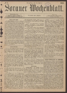 Sorauer Wochenblatt, No. 7. (15. Januar 1884)
