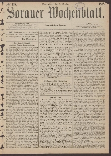Sorauer Wochenblatt, No. 118. (5. October 1878)