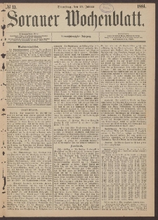Sorauer Wochenblatt, No. 13. (29. Januar 1884)