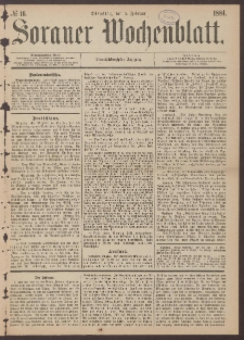Sorauer Wochenblatt, No. 16. (5. Februar 1884)