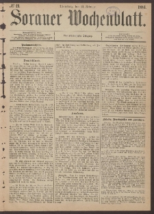 Sorauer Wochenblatt, No. 19. (12. Februar 1884)