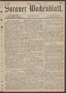 Sorauer Wochenblatt, No. 128. (29. October 1878)