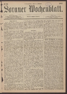 Sorauer Wochenblatt, No. 23. (21. Februar 1884)