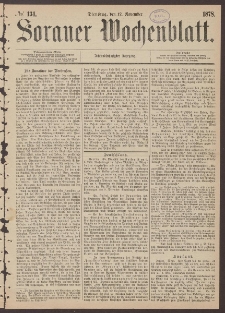 Sorauer Wochenblatt, No. 134. (12. November 1878)