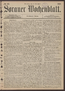 Sorauer Wochenblatt, No. 137. (19. November 1878)