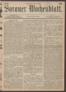 Sorauer Wochenblatt, No. 29. (6. März 1884)