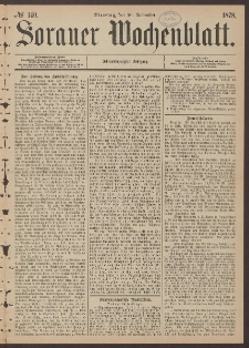Sorauer Wochenblatt, No. 140. (26. November 1878)