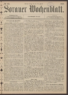 Sorauer Wochenblatt, No. 141. (28. November 1878)