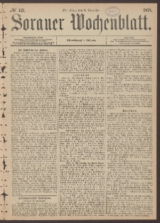 Sorauer Wochenblatt, No. 143. (3. December 1878)