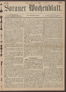 Sorauer Wochenblatt, No. 33. (15. M&auml;rz 1884)
