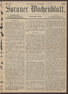 Sorauer Wochenblatt, No. 147. (12. December 1878