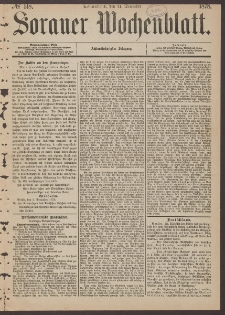 Sorauer Wochenblatt, No. 148. (14. December 1878)