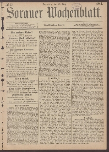 Sorauer Wochenblatt, No. 37. (25. März 1884)