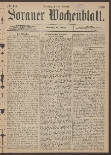Sorauer Wochenblatt, No. 149. (17. December 1878)
