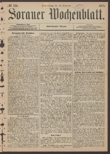 Sorauer Wochenblatt, No. 150. (19. December 1878)