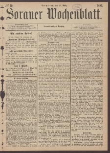 Sorauer Wochenblatt, No. 39. (29. M&auml;rz 1884)