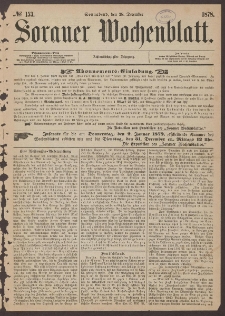Sorauer Wochenblatt, No. 153. (28. December 1878)
