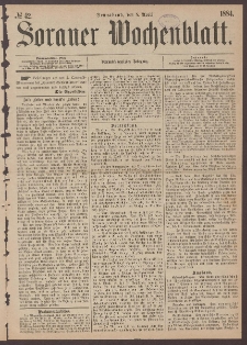 Sorauer Wochenblatt, No. 42. (5. April 1884)