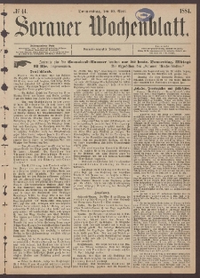 Sorauer Wochenblatt, No. 44. (10. April 1884)