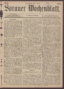 Sorauer Wochenblatt, No. 46. (17. April 1884)